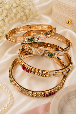 Premium Meenakari and Stone Accent Bangle 1