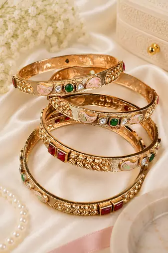 Premium Meenakari and Stone Accent Bangle