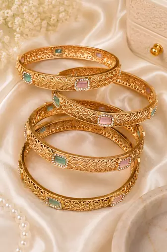 Heritage Vinework Pastel Stone Bangle