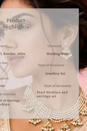 Pearl Kundan Choker Necklace Set for Women | Gold Plated Wedding & Festive Jewellery with Earrings