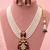 Pearl Pendant Necklace Set for Women | Multi-Layer Pearl Necklace with Matching Earrings | Red 