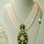 Pearl Pendant Necklace Set for Women | Multi-Layer Pearl Necklace with Matching Earrings |Green