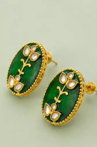 Pearl Pendant Necklace Set for Women | Multi-Layer Pearl Necklace with Matching Earrings |Green