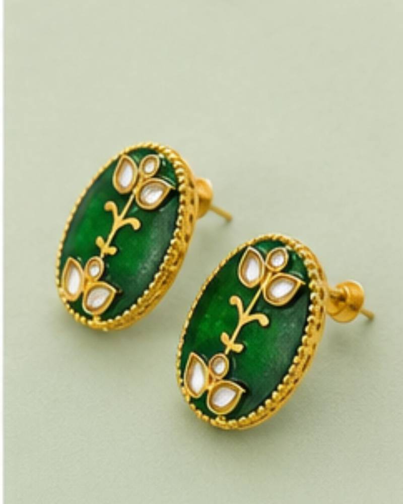 Pearl Pendant Necklace Set for Women | Multi-Layer Pearl Necklace with Matching Earrings |Green