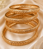 Heritage Engraved Gold Bangle