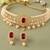 Pearl Choker Necklace Set for Women | Bridal Jewellery Set with Earrings | Red 