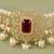 Pearl Choker Necklace Set for Women | Bridal Jewellery Set with Earrings | Red 