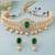 Pearl Choker Necklace Set for Women | Bridal Jewellery Set with Earrings | Green 