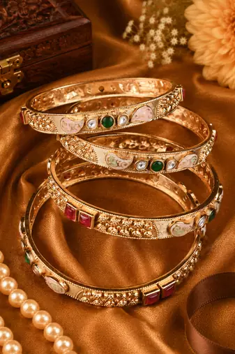 Premium Meenakari and Stone Accent Bangle