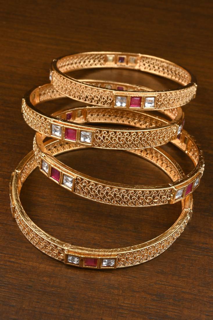 Ruby Royal Filigree Stone Bangle