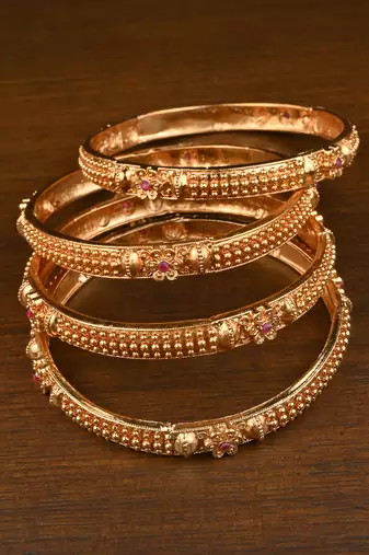 Floral Accent Heritage Bangle