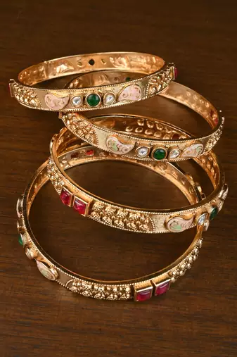 Premium Meenakari and Stone Accent Bangle
