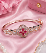Rose gold finish roselle bloom bracelet