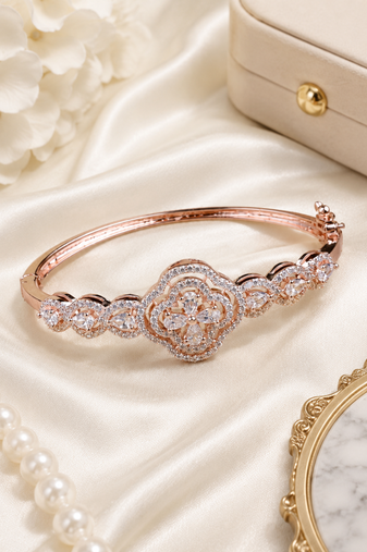 Rose gold finish lumina bloom bracelet