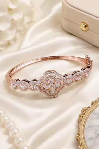 Rose gold finish lumina bloom bracelet