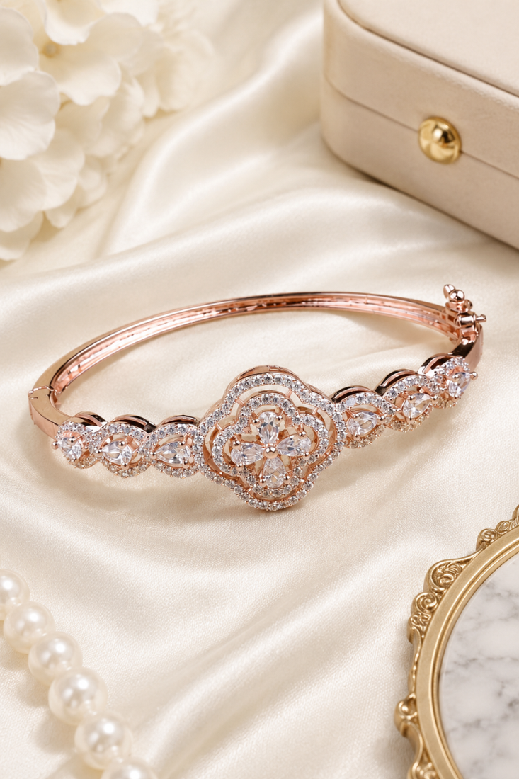 Rose gold finish lumina bloom bracelet