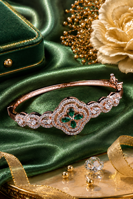 Rose gold finish emeraldia bracelet 2