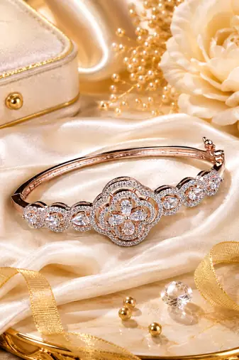 Rose gold finish lumina bloom bracelet