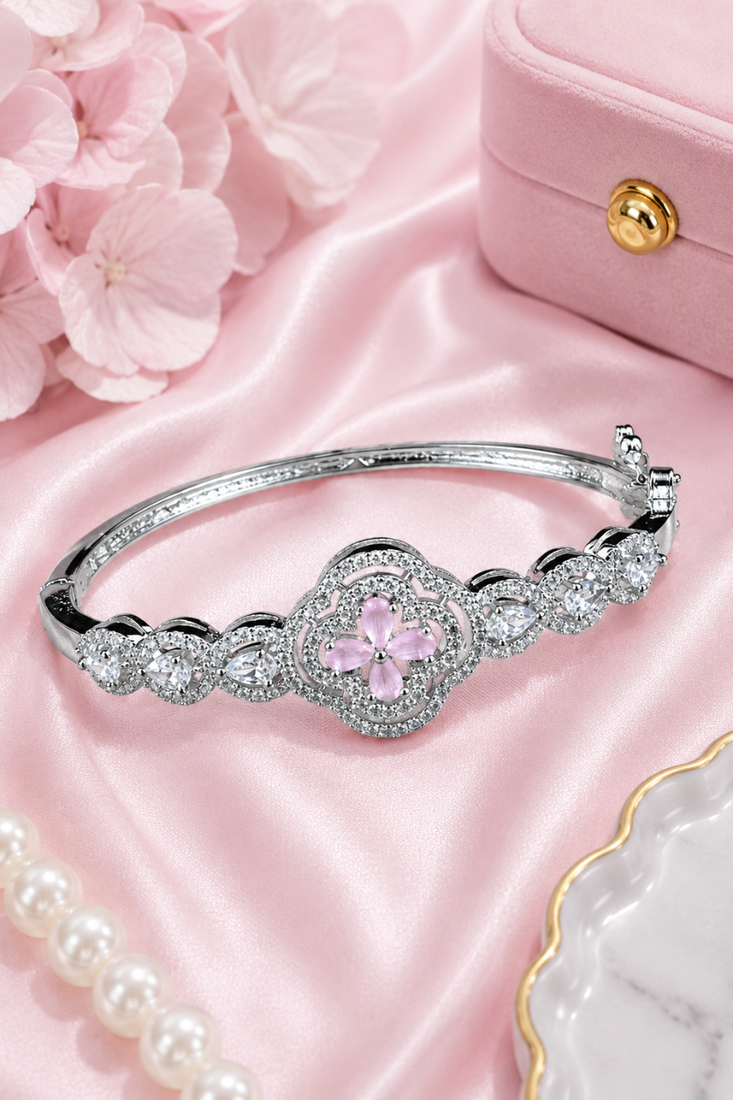 Rhodium finish blushmere bracelet