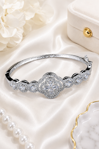 Rhodium finish lumina bloom bracelet