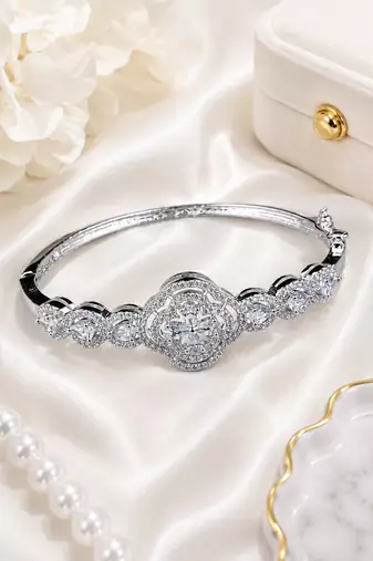 Rhodium finish lumina bloom bracelet