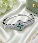 Rhodium finish emeraldia bracelet