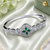 Rhodium finish emeraldia bracelet