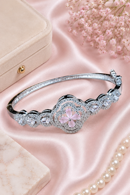 Rhodium finish blushmere bracelet 2