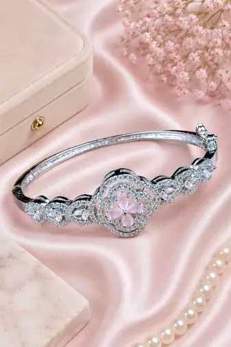 Rhodium finish blushmere bracelet