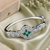 Rhodium finish emeraldia bracelet