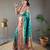 Rama green style silk bland zari weaving contrust border saree with blouse