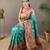 Rama green style silk bland zari weaving contrust border saree with blouse