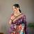 Wine soft silk blend saree with rich weaved heavy pallu & 3d traditional design with gold and silver zari