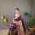 Wine soft silk blend saree with rich weaved heavy pallu & 3d traditional design with gold and silver zari