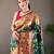 Green style silk blend zari weaving contrust border saree with blouse