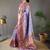 Lavender style silk blend zari weaving contrust border saree with blouse