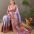 Lavender style silk blend zari weaving contrust border saree with blouse