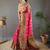 Pink style silk blend zari weaving contrust border saree with blouse
