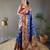 Violet style silk blend zari weaving contrust border saree with blouse