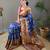 Violet style silk blend zari weaving contrust border saree with blouse