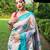 Traditional lavender silk blend saree with vibrant floral motifs