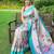 Traditional lavender silk blend saree with vibrant floral motifs