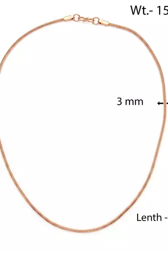 Pure copper alloy round body necklace chain for men women