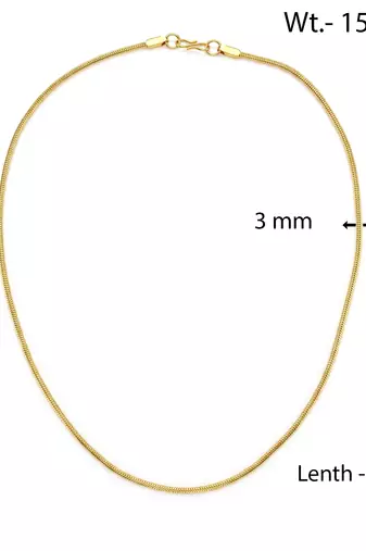 Brass micron 1 gram gold round body necklace chain for men women