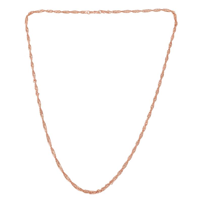 Pure copper thin light weight chain necklace for men women