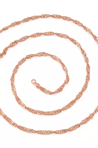 Pure copper thin light weight chain necklace for men women