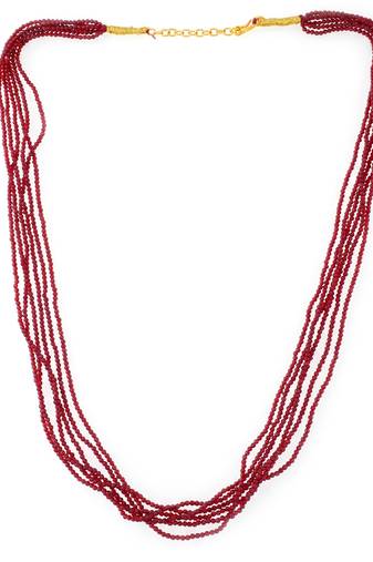 6 strand natural facetted ruby necklace for women