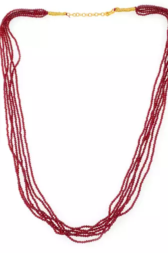 6 strand natural facetted ruby necklace for women