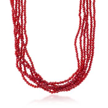 6 strand natural facetted ruby necklace for women 2