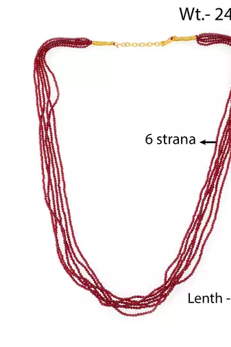 6 strand natural facetted ruby necklace for women